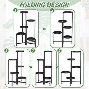 Soporte de <span class=keywords><strong>macetas</strong></span> de esquina para plantas de metal escalonado para interiores para múltiples plantas - Product Image 5