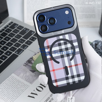Étui de téléphone magnétique de luxe en TPU à motif écossais tendance pour chargement sans fil compatible iPhone 17 Air 16 Pro Max 15 14 13 12 Xr