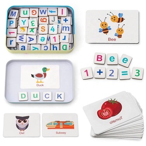 Lettere magnetiche e numeri giocattoli, magneti da frigo ABC parola alfabeto Flash carte di Spelling gioco di conteggio - Product Image 3