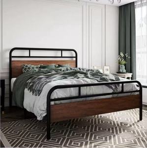 Base de Cama King Size de Madera con Paneles Metálicos Negros, Espacio de Almacenamiento, Muebles de Dormitorio, Fácil Montaje, Precio Mayorista - Product Image 5