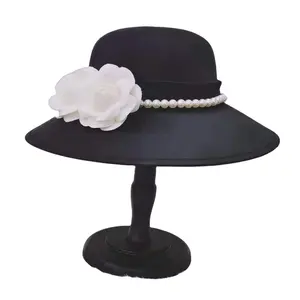 قبعات نسائية بالأبيض والأسود لحفلات الزفاف وتزيين الشعر قبعات رائعة