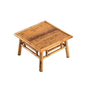 Bamboo Square Table Miniature <b>Retro</b> Decorative Collectible Desktop Ornament - Product Image 1