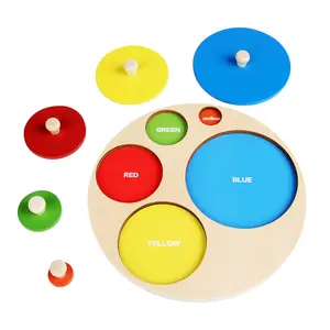 Panel rompecabezas forma educativo color ordenar preescolar juego de aprendizaje Montessori juguete agarre de madera tablero de agarre geométrico