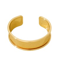 Bracelet manchette de luxe pour femme en alliage, plaqué or, design irrégulier, simple, avec breloque ouverte