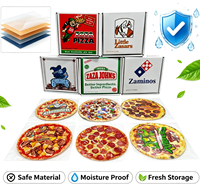 Sachets refermables en aluminium doré anti-odeur imprimés 3,5g-14g, avec boîte en papier, forme pizza personnalisée pour herbes séchées