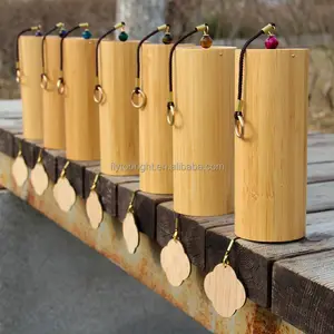 Pas cher instrument de musique chakra personnalisé en bois bambou carillons éoliens son guérison cloches extérieur en gros