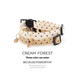 Lindo Simple ligero gato pequeño perro mascota <span class=keywords><strong>collar</strong></span> lunares estampado Floral <span class=keywords><strong>Collar</strong></span> liberación rápida hebilla de Seguridad cintas poliéster - Product Image 6