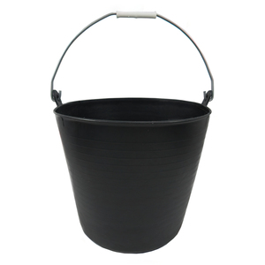 Cestino/Secchio in Plastica Nera con Una Maniglia, 22 Litri - Product Image 1