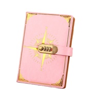 Cuaderno de Papelería A5 Retro al por Mayor, con Cubierta de Cuero de 100 Hojas, Tapa Dura Gruesa, Libro de Contraseñas con Candado, Bolígrafo y Carpeta