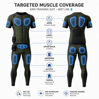 Combinaison EMS professionnelle pour homme, 8 zones, double contrôle, pulvérisation d'eau, ensemble de yoga, tenue de sport athlétique pour la gym et l'entraînement