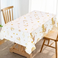 Eid Mubarak Couverture de Table Noir Or Ramadan Nappe en Plastique Nappe Jetable pour Musulman Islamique Ramadan Décorations