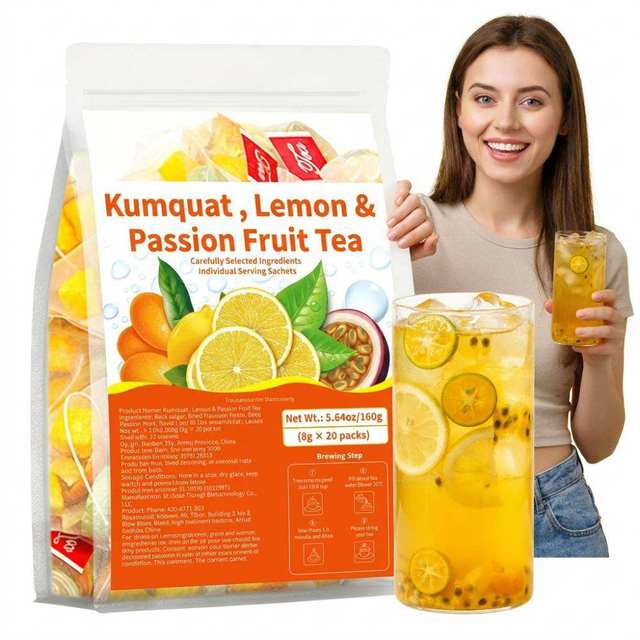 Daily Summer Hydration Drink Cold Brew Vitamin C Rich Dried Mixed Fruit Beverage Kumquat Lemon Passion Fruit Herbal Tea