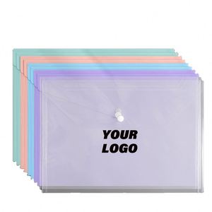 Snap Button Clear Plastic <b>File</b> Folder Pocket Paper Bag <b>A4</b> Size Horizontal Document Envelope Wholesale - Product Image 6