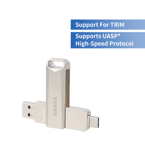 KDATA - Memoria USB Metálica Encriptada con Interfaz Tipo C, 32 GB, 64 GB, Memoria Flash OTG, 128 GB, 256 GB, Unidad Flash USB 3.2 Tipo C - Product Image 3