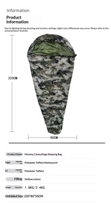Saco de Dormir Tipo Momia Ultraportátil de Poliéster, Grueso, Cálido, Impermeable, con Camuflaje, para Adultos, Otoño, Invierno, Clima Frío, Camping al Aire Libre - Product Image 6