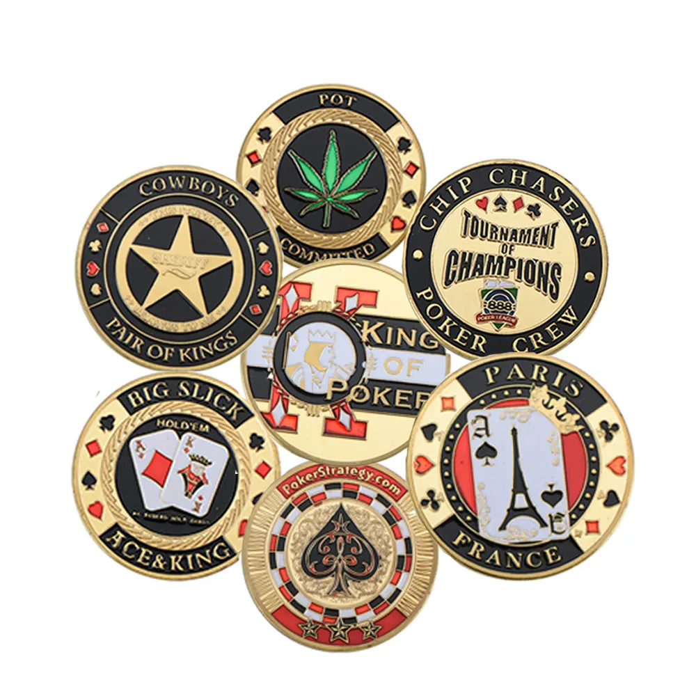 Pabrik OEM desain khusus Enamel suvenir koin perjudian chip Poker logam paduan seng koin Poker permainan Beruntung koin Token keberuntungan