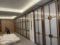 Cloisons pliantes en verre trempé givré de 85 mm d'épaisseur, design moderne, cadre en aluminium pour bureaux/salles de conférence - ignifuge