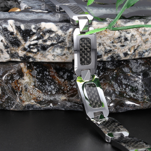 Venta al por mayor de los hombres de acero inoxidable pulsera de cadena de Hip Hop cubano <span class=keywords><strong>Caim</strong></span> Punk encanto chapado en oro de la joyería - Product Image 3