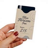 Funda para Tarjetas de Visita con Logotipo en Relieve y Estampado en Foil, con Papel Recubierto, Mini Sobre Reciclable para Llaves de Habitación de Hotel