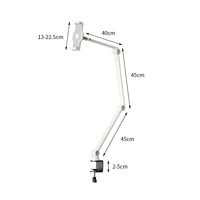 Support de tablette et de téléphone en aluminium à bras long rétractable, rotatif à 360°, à angle réglable, flexible et écologique pour la maison, le bureau et le lit