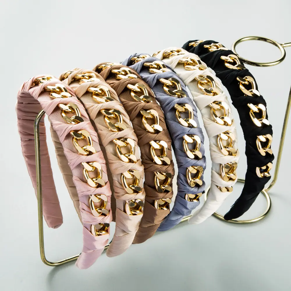 Kore moda mizaç altın zincir alaşım hairband el yapımı dokuma kafa bandı