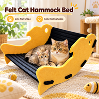 Wandelbares Filz-Katzenbett mit Plüschfutter, multifunktionale Katzenhöhle und Muschelbett, Indoor-Tiernest für den Großhandel