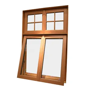 Penjoy Aluminum Clad Wood Tempered Glass Double Glass Double Glazed Triple Glass Awning Windows