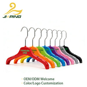Оптовые пластиковые вешалки белого цвета с индивидуальным логотипом |   Металлический крючок с защитой от скольжения для магазинов одежды и бутиков, вешалка для детской одежды - Product Image 4