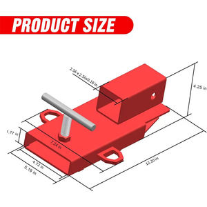 Ambizione ODM/OEM pesante carrello elevatore rosso attacco di traino per 2 "ricevitore rimorchio adattatore con catena - Product Image 4