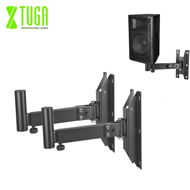 XTUGA LKT-370 Professional Tilting Rotating Surround Holder Speaker Bracket Wall Mount 45KG Capacity 0-20 Tilt/0-180 Swivel