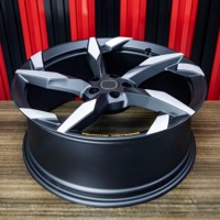 Nouvelle jante PengQi en alliage d'aluminium forgé à cinq branches, design dynamique, noir mat brossé doré gravé, ajustement universel, garantie 3 ans
