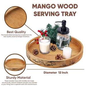 Plateau de service en bois tissé élégant fait à la main de haute qualité restauration et plateau décoratif pour la maison - Product Image 4