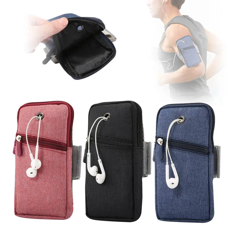 Denim Universal Outdoor Sport Running Arm Pouch Band Bag Case Cover For iPhone max 7 plus 8 xiaomi 4.0-6.5 Inch Mobile Phone