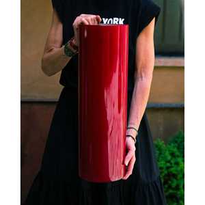 Vaso Cilindrico in Vetro Rosso Venini 54,5x17cm - Product Image 6