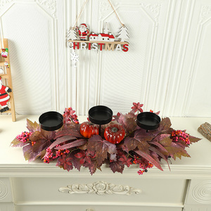 ของตกแต่งโต๊ะคริสต์มาส LANJO พร้อมโบว์สีทองประดับลูกบอลและที่วางเทียน 3 ชิ้น - Product Image 5