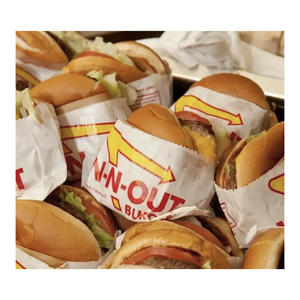 Phong cách mới in ấn PE tráng Kraft cấp thực phẩm bánh sandwich Burger gói không thấm mỡ giấy sáp với túi - Product Image 1