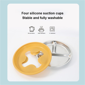Plato de Silicona Antideslizante para Bebés y Niños Pequeños, Apto para Alimentos, con Asa de Acero Inoxidable, Ecológico, Libre de BPA, Uso Manual, 200 ml, Venta al Por Mayor - Product Image 3