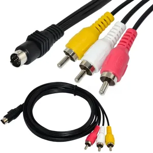 S-Video 7 Pin male plug to 3 RCA RGB male Audio Video Cable for PC Laptop TV 1.5m/150cm 5FT