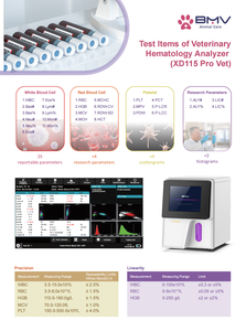 BMV XD115 Pro analyseur de sang 5 parties automatisé Offre Spéciale pour animaux de compagnie équipement de test d'hématologie précis vétérinaire réutilisable - Product Image 5