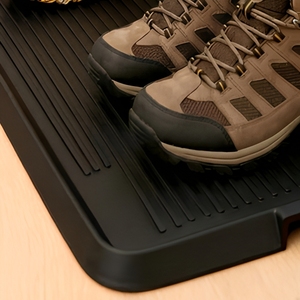 Black <strong>Rubber</strong> <strong>Boot</strong> Tray Shoe <strong>Mat</strong> Raised Edge Entry Step <strong>Mat</strong> Indoor Outdoor Easy Clean Floor Protector - Product Image 4
