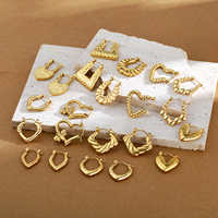 Lefeng Vintage Ternish Free U Shape Trendy Boucles d'oreilles géométriques en plaqué or 18 carats pour femmes