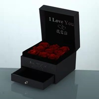 Valentinstag Großhandel Konservierte Blumen Rosen-Box Schmuckbox Blumengeschenk für Muttertag Weihnachten