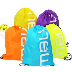 Custom Logo Promotional Eco Outdoor Grocery Shrink Hiking Tennis <b>Bag</b> Travel Gym Drawstring <b>Bags</b> <b>Long</b> Polyester Letter Rope - Product Image 1