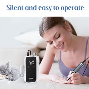 Perceuse à ongles professionnelle pour ongles acryliques, <span class=keywords><strong>lime</strong></span> à ongles électrique de 35000 tr/min avec 13 Bits, 30 bandes de ponçage rechargeables par USB - Product Image 6