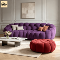 Ensemble de canapés modulaires personnalisés en forme de nuage, style Boucle Biscuit, sans accoudoirs, pour hôtel, villa, salon