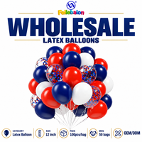 Ballons en latex bleu marine et rouge en gros, 12 pouces, 100 unités, CE/EN71/BSCI, OEM/ODM pour anniversaires, baby showers et fournitures de fête
