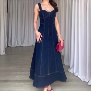 <span class=keywords><strong>Vestido</strong></span> Largo <span class=keywords><strong>Vaquero</strong></span> de Verano para <span class=keywords><strong>Mujer</strong></span>, Modelo J230, Ligero, con Tirantes, Corte Ajustado, Estilo Casual y Moderno - Product Image 1