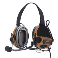 Auriculares Tácticos de Comunicación FCS COMTAC3 C3 con Cancelación de Ruido, Montados en la Parte Trasera, con Orejeras, Cableados, Resistentes al Polvo IP5X, Sonido de Alta Fidelidad