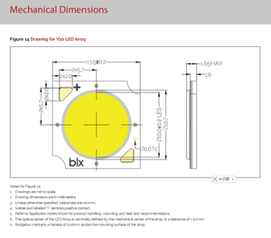 Puce LED COB Bridgelux V10 BBBL F90 Série Array BXRE-27G10FD-A-83 90CRI 1578LM Blanc Chaud 2700k 10.3W Dimmable Garantie 1 An - Product Image 6