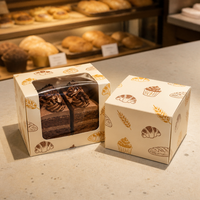 Boîte à dessert avec fenêtre en carton alimentaire, emballage de vente au détail pour desserts, fourniture OEM ODM pour boulangeries et pâtisseries, personnalisation sur mesure